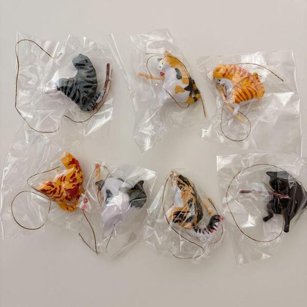 釣り フィギュア ガチャ 猫 カプセルトイ アクアリウム 7種類 水槽 置物