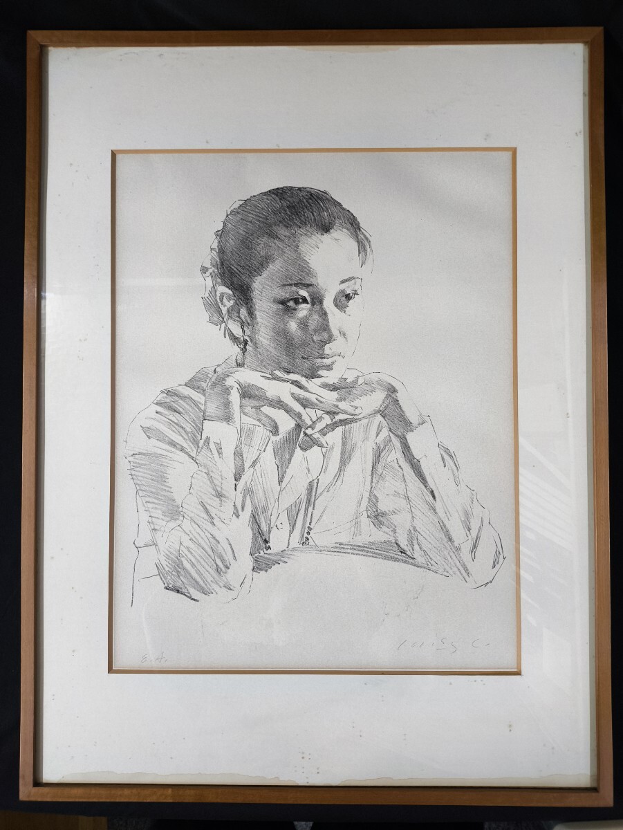 三栖右嗣、【爛慢】、希少な大判額装用画集より、美品、日本人画家、新品額装付 三栖右嗣、爛漫、希少な額装用画集より、新品高級額装付、状態