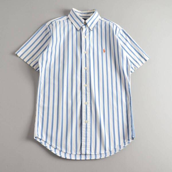 ラルフローレン Ralph Lauren BDシャツ 半袖 ストライプ柄 ブルー オレンジポニー メンズ