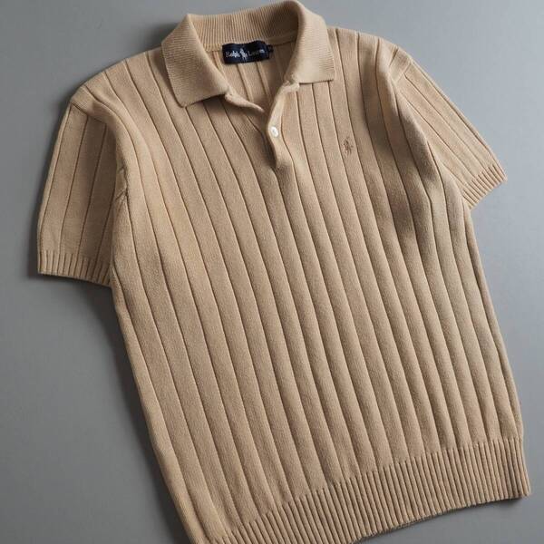 ラルフローレン Ralph Lauren 正規品 サマーニット ハーフボタン 半袖 ベージュ レディース 美品