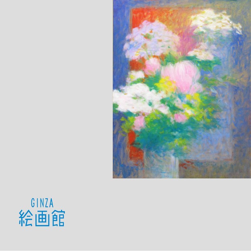 油絵 油彩 油彩画 絵 絵画【黄金と白銀の鳥の花畑】 | HIROSHI1990