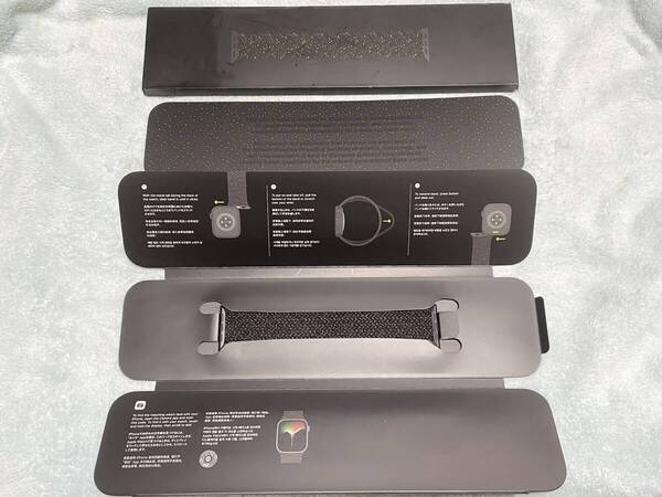 【匿名送料無料】即決 Apple純正 Black Unityブレイデッドソロループ 42mm/44mm/45mm対応 サイズ7★純正伸縮素材バンド