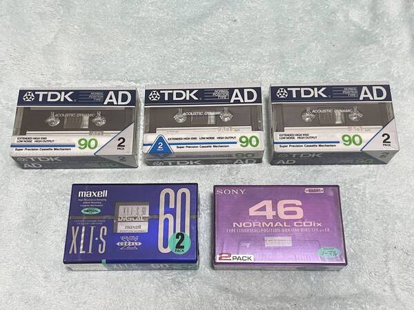 【匿名送料無料】新品即決【計10本】TDK ノーマルポジションカセットテープ AD90★maxell XLI-S60★SONY CDixI46★昭和レトロ