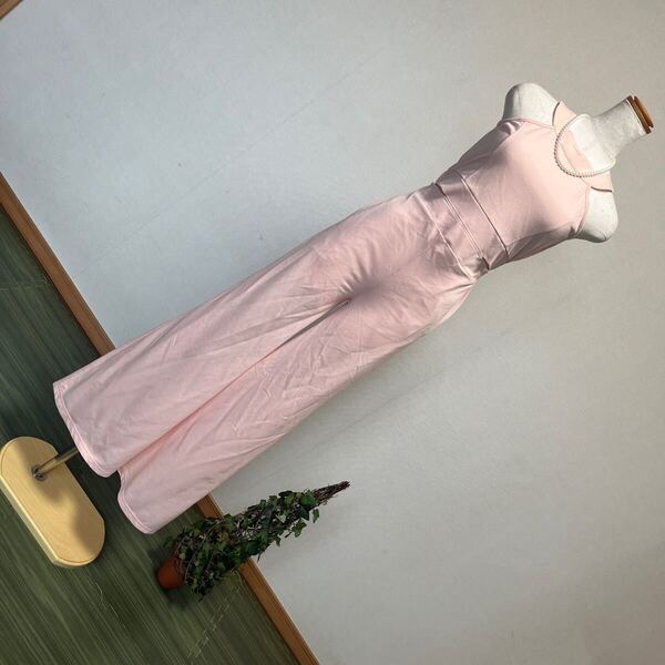 7-7新品 スウェットカットソーオールインワン サロペットパンツウエストカット ホルダーネックオーバーオールパンツ 7号9号 S-M F