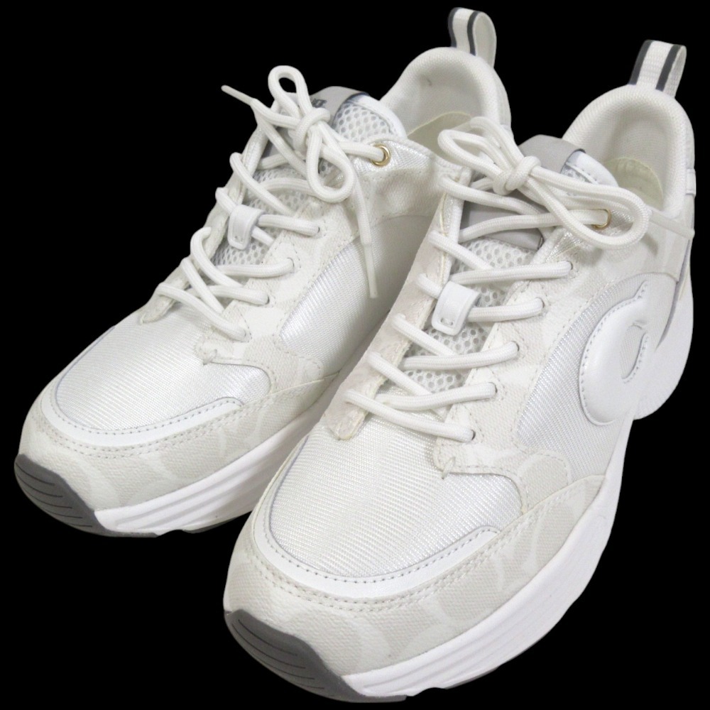 【新品未使用】コーチ　スニーカー　シグネチャー　24.5 COACH サイズ8 コーチ スニーカー レディース 24.5㌢ ピンク シグネチャー