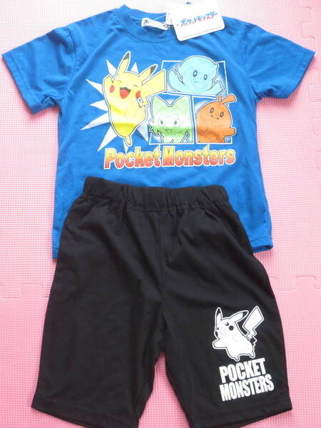 新品 110 ポケットモンスター 半袖パジャマ 半袖Tシャツ ハーフパンツ 上下セット 半ズボン 保育園 幼稚園 お昼寝 男の子 100cm~ 送料無料