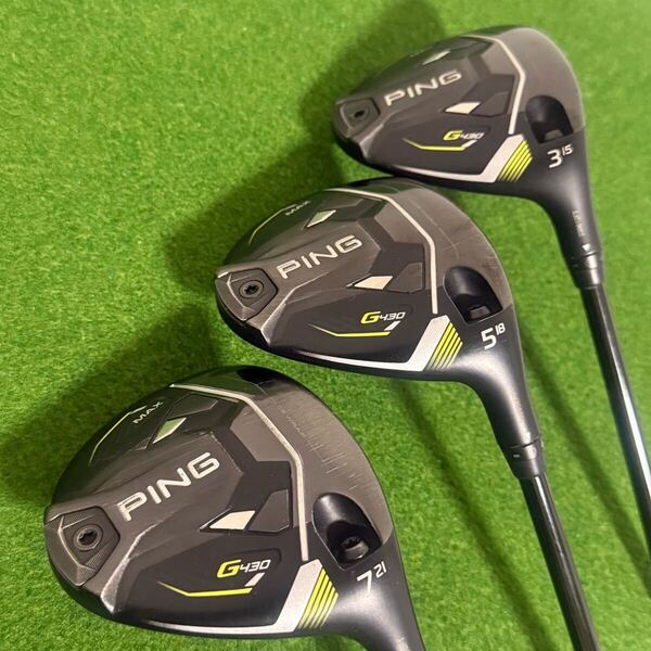 【PING G430 MAX】3W+5W+7W 3本セット☆ ALTA BLACK flex S☆美品☆