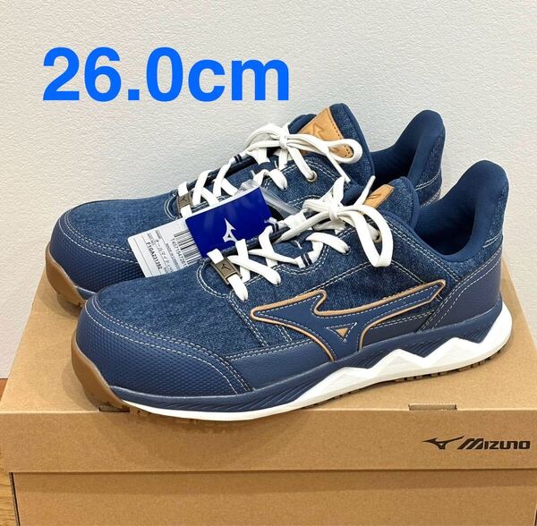 ミズノ mizuno 安全靴 限定 デニム 26.0cm オールマイティ HW11L F1GA231392