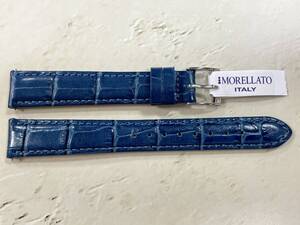 16mm 訳あり Aviation Blue MORELLATO カーフ・アリゲーター型押 Samba クリッカーバネ棒付き