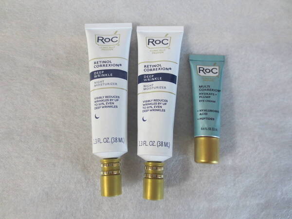 新品 増量 RoC ロック レチノール ディープリンクルナイトクリーム 38ml×2本 マルチコレクシオンハイドレイトプランプアイクリーム 11ml