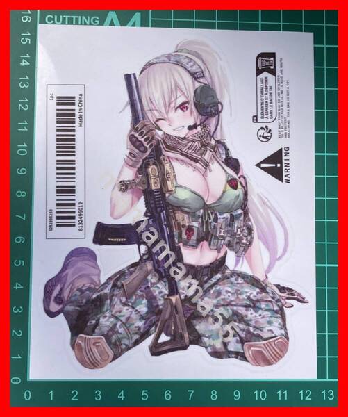 ステッカーNo.1011 PC 車 バイク デカール 防水 かわいい 女の子 アニメ 痛車 サバゲー ミリタリー 戦闘中断 休憩だいじだよ~