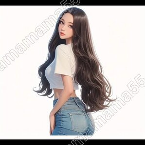 ステッカーNo.251 PC 車 バイク デカール 防水 可愛い シール 女の子 アニメ 痛車 ナチュラル 振返る 個性的 ロングヘアー 在庫2入荷未定