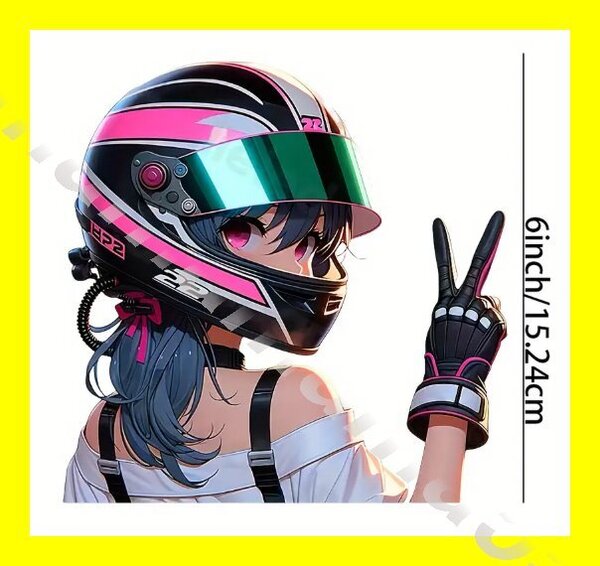 ステッカーNo.1110 PC 車 バイク デカール 防水 かわいい 可愛い シール 女の子 アニメ 痛車 レディースライダー バイカー 走ってくる~よ