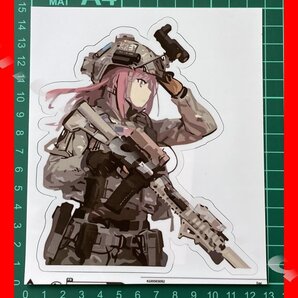 ステッカーNo.1076(約11cm×13cm) PC 車 バイク デカール 防水 サバゲー ミリタリ かわいい 女の子 痛車 ターゲット確認 戦闘開始