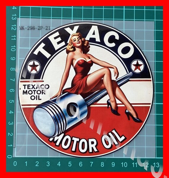 ステッカーNo.1120 PC 車 バイク デカール 防水 可愛い シール 女の子 アニメ 痛車 TEXACO MOTOR OIL