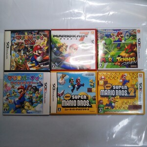 【マリオのDSソフト 6本セット】ニュースーパーマリオブラザーズ、マリオテニス、マリオパーティ、マリオカート7