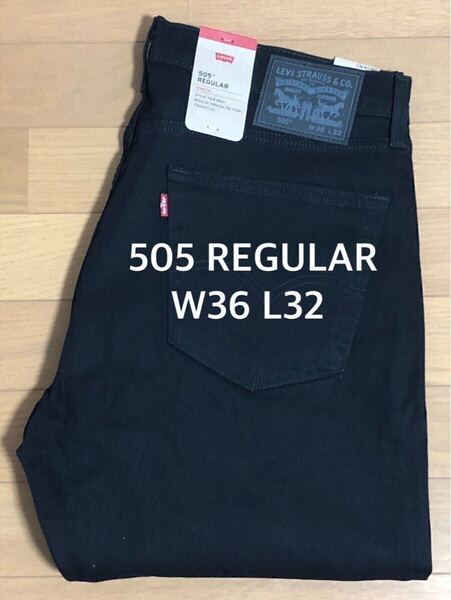 Levi's 505 REGULAR FIT BLACK NATIVE CALI W36 L32