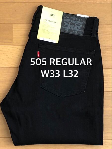 Levi's 505 REGULAR FIT BLACK NATIVE CALI W33 L32