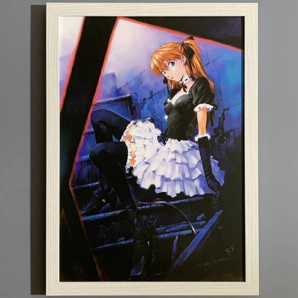 ■エヴァンゲリオン■「CARMINE #7」/A4額装品/貞本義行/惣流・アスカ・ラングレー/貴重イラスト/印刷物/インテリア G2918