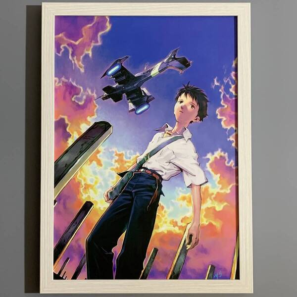 ■エヴァンゲリオン■「CARMINE #8」/A4額装品/貞本義行/碇シンジ/貴重イラスト/印刷物/インテリア G2919