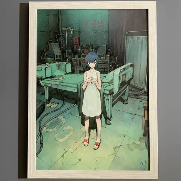 ■エヴァンゲリオン■「CARMINE #9」/A4額装品/貞本義行/綾波レイ/貴重イラスト/印刷物/インテリア G2920