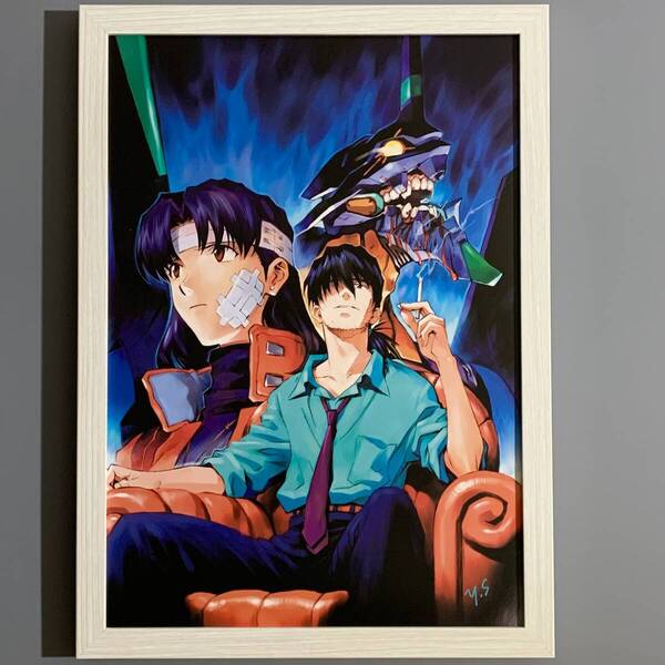 ■エヴァンゲリオン■「CARMINE #10」/A4額装品/貞本義行/葛城ミサト/貴重イラスト/印刷物/インテリア G2921