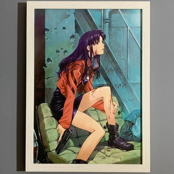■エヴァンゲリオン■「CARMINE #12」/A4額装品/貞本義行/葛城ミサト/貴重イラスト/印刷物/インテリア G2923