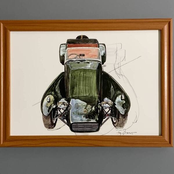 ■BOW/池田和弘■「Lotus Seven Sr.Ⅱ 1984」/B5額装品/旧車/貴重イラスト/印刷物/インテリア G2926