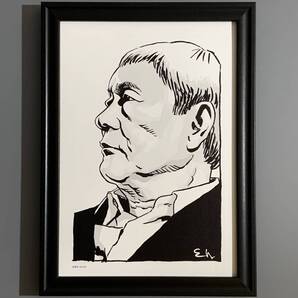 ■江口寿史■「北野武 2018」/B5額装品/ビートたけし/映画監督/俳優/お笑い芸人/貴重イラスト/印刷物/インテリア G2971