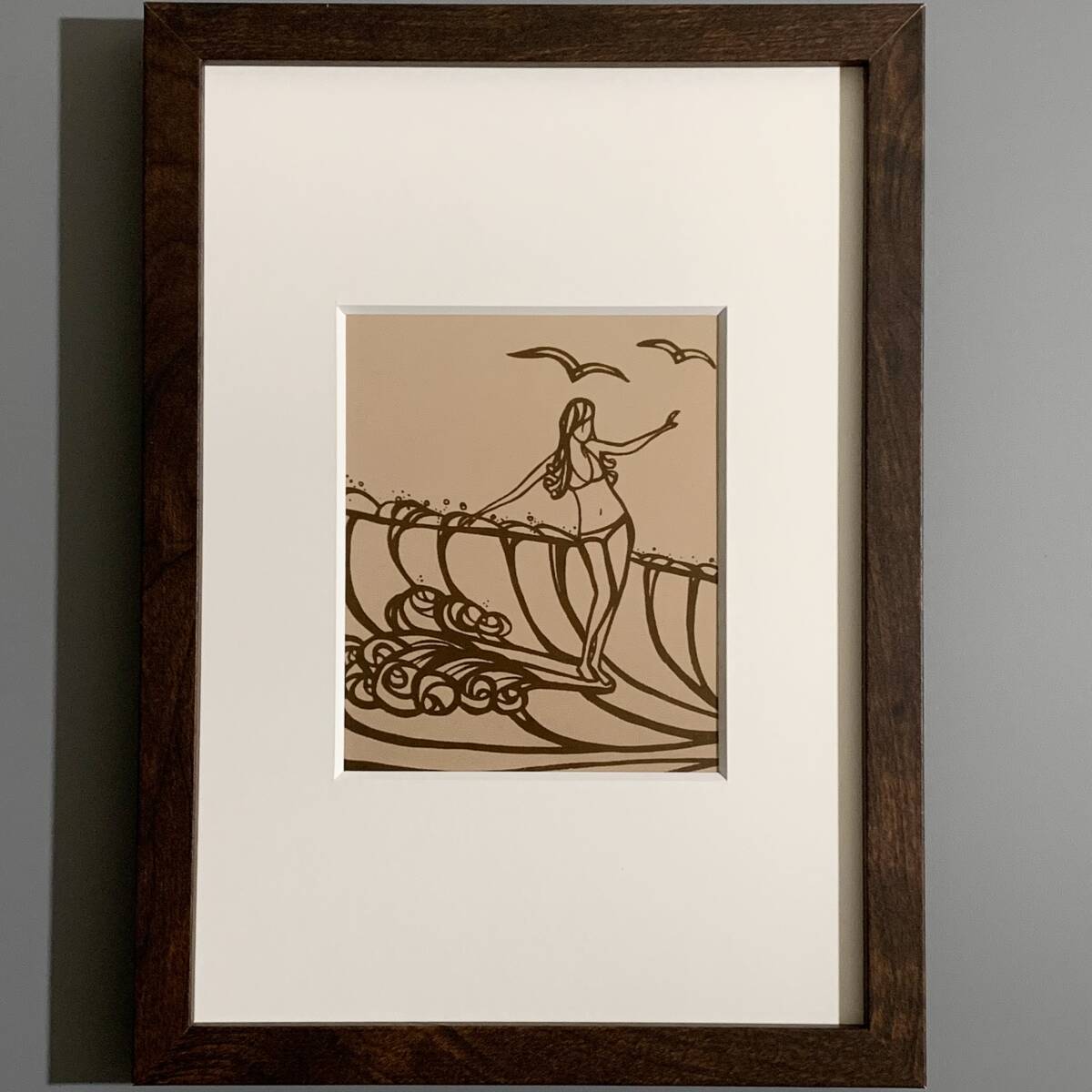 H. Brown サーフアート フレーム付き原画 H. Brown サーフアート フレーム付き原画 H. Brown サーフアート