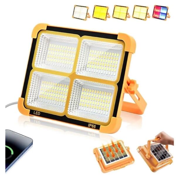 ★少し訳あり品★投光器 led 作業灯 ソーラー Type-c充電 IP66防水 ワークライト キャンプ アウトドア 持ち運び便利 LED投光器