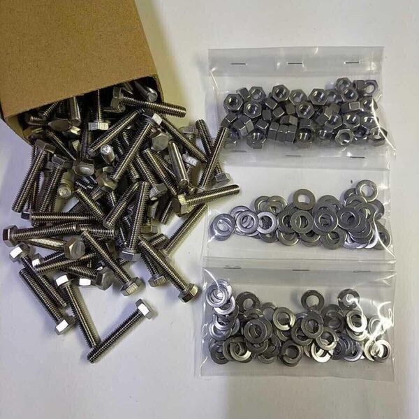 送料込★ステンレス★六角ボルト M6×12 50個 ★ナット M6 100個 ★平ワッシャー M6×13×1.0t 100個
