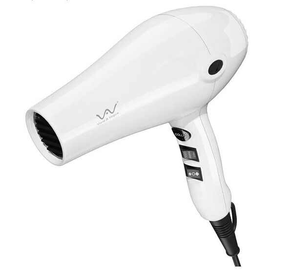 ドライヤー hair dryer ヘアドライヤー 速乾 人気ランキング 大風量1200W マイナスイオン ノズル付き6段階風温&風量調節 VAV-108 (White)