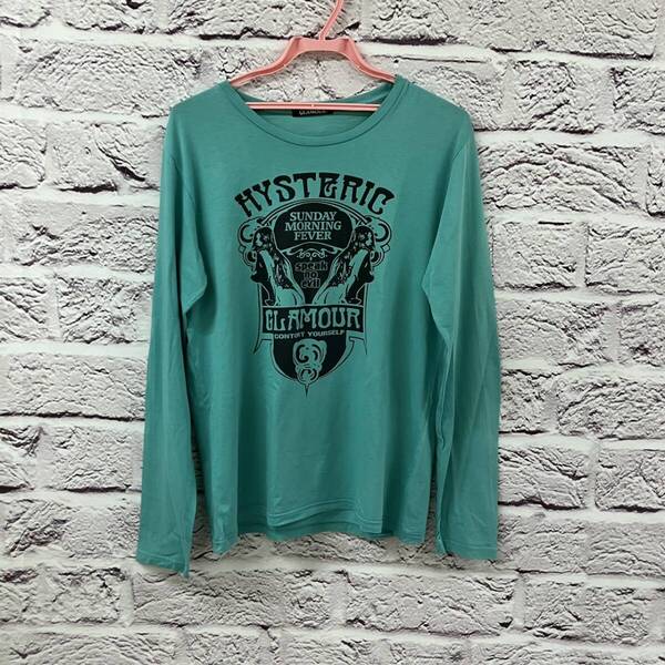 8047T HYSTERIC GLAMOUR ロンT ロング Tシャツ 長袖 グリーン系 Mサイズ