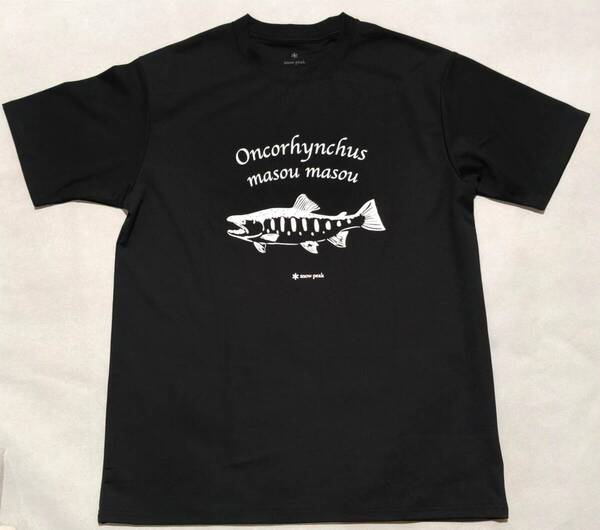 新品タグ付きsnow peak スノーピーク TONEDTROUT コラボ半袖 Tシャツ XLサイズ ブラック