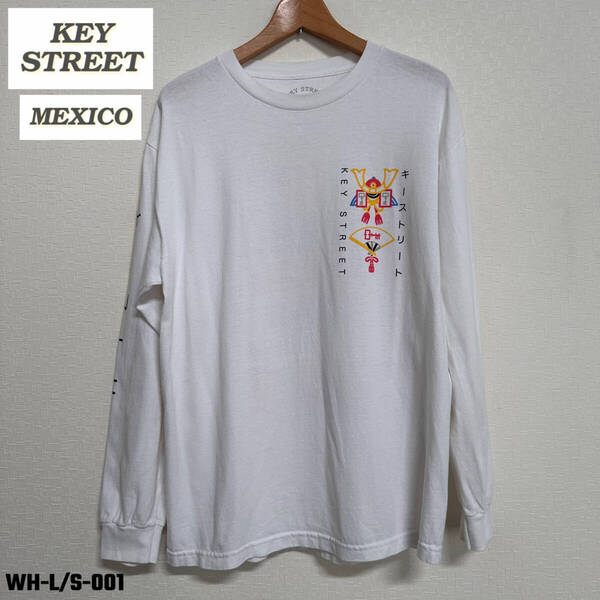usa古着 KEY STREET NZ発ブランド キーストリート ロンT ホワイト L