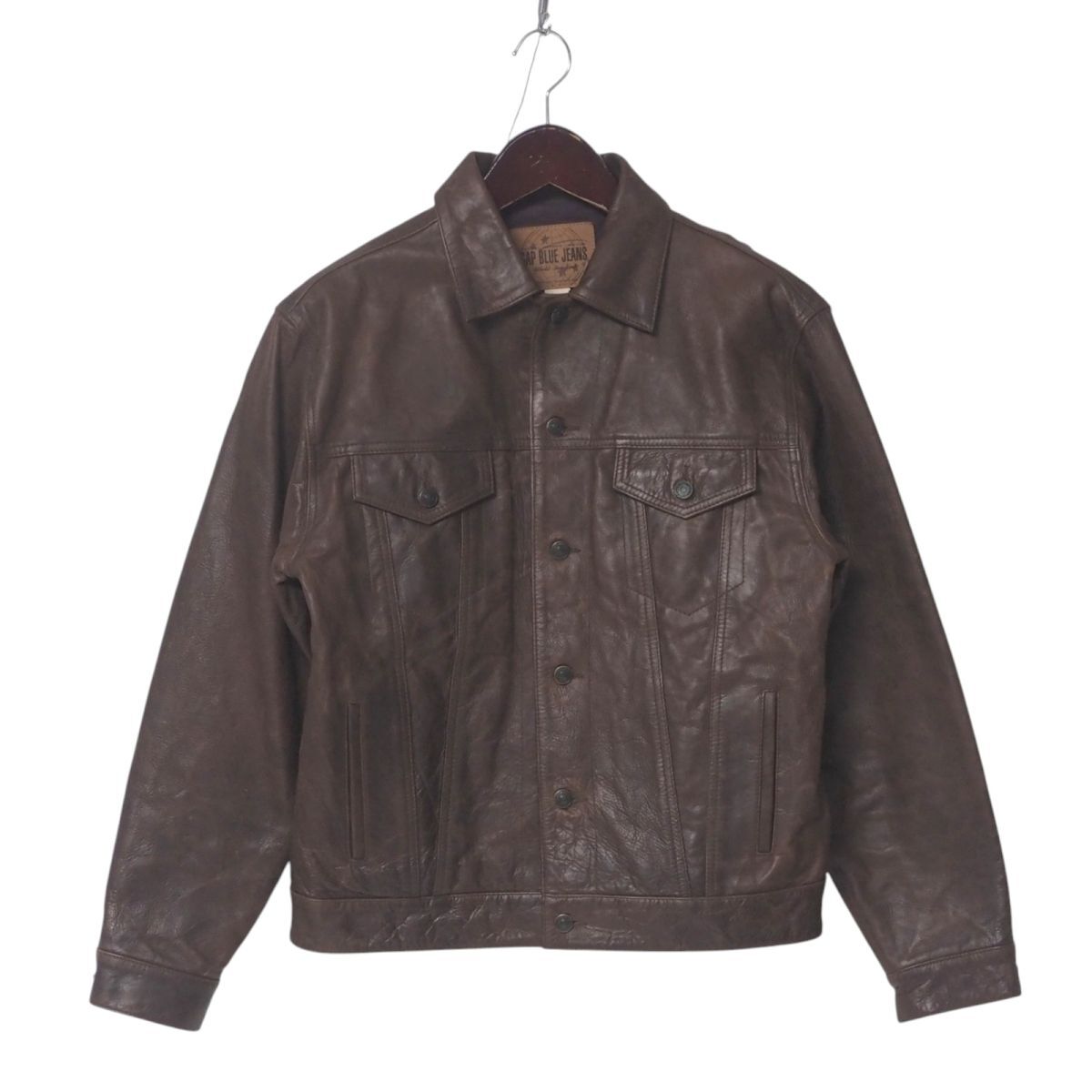 GAP レザージャケット XL/TG ダークブラウン Yahoo!オークション -「gap レザー ジャケット」の落札相場