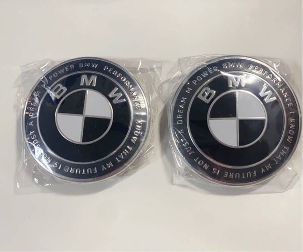 BMW ボンネットエンブレム 82mmエンブレム BMWエンブレム 即購入ok 50周年限定 黒白 2個セット