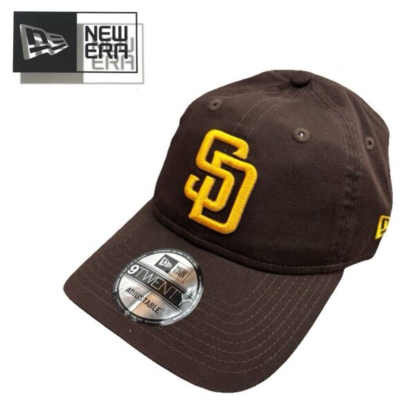 ☆正規品新品☆NEWERA 9TWENTY ニューエラ キャップ 帽子 パドレス ブラウン×イエロー 920シリーズ 野球帽 コットンキャップ 柔らか MLB