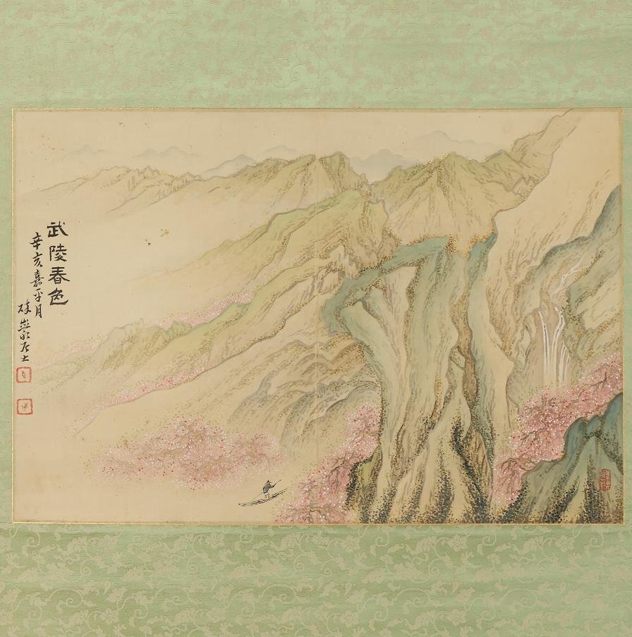 楽天市場】掛軸 日本製 名作複製画シリーズ 速水御舟 墨牡丹 洛