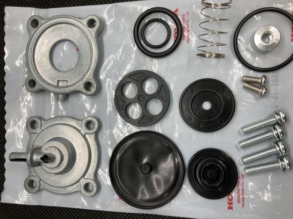 ホンダ VFR750R RC30 89-フューエルコック フルオーバーホール作業 ダイアフラム パッキン Oリング KEIHIN ガソリン燃料 16950-MR7-014