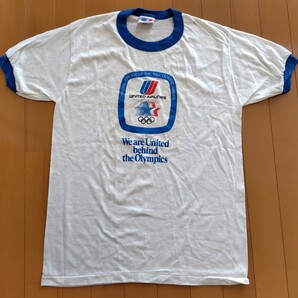 ヴィンテージ 80s リーバイス Levi's リンガーTシャツ ''Levi's 1984 LAオリンピック'' 米国製 M デッドストック(未使用)汚れあり