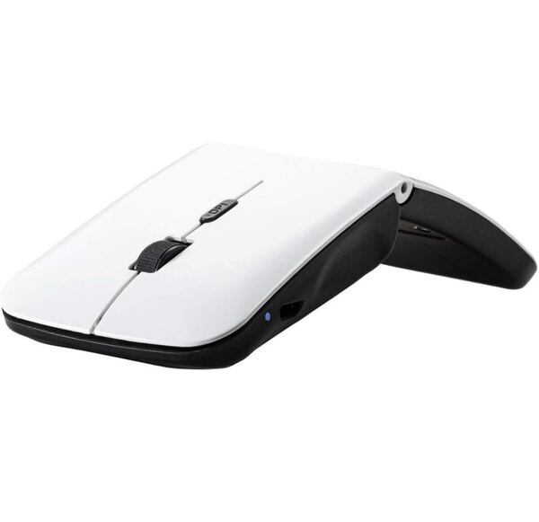 イーサプライ ワイヤレスマウス Bluetooth 無線 USB充電式 薄型 3台同時接続 ホワイト EEX-MABT01WH