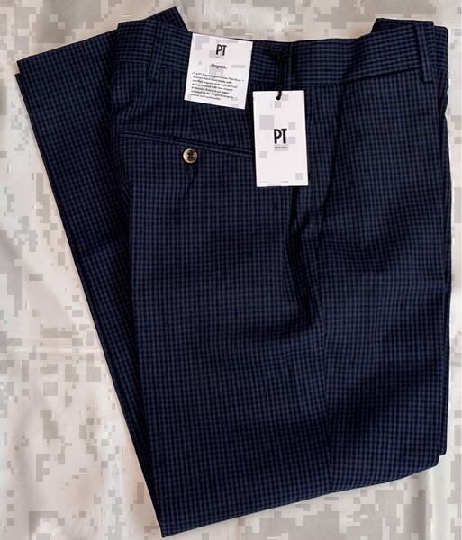 新品 PT TORINO ピーティートリノ サイズ 44 S〜M ウール コットンパンツ ネイビーブルー系 REBEL FIT スラックス パンツ