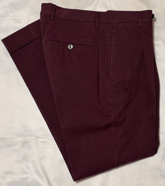 PT TORINO ピーティートリノ サイズ 46 S〜M コットンパンツ パープル系 GENTLMAN FIT スラックスパンツ ワンプリーツ