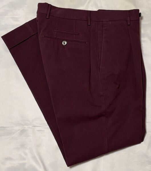 PT TORINO ピーティートリノ サイズ 46 S〜M コットンパンツ パープル系 GENTLMAN FIT スラックスパンツ ワンプリーツ
