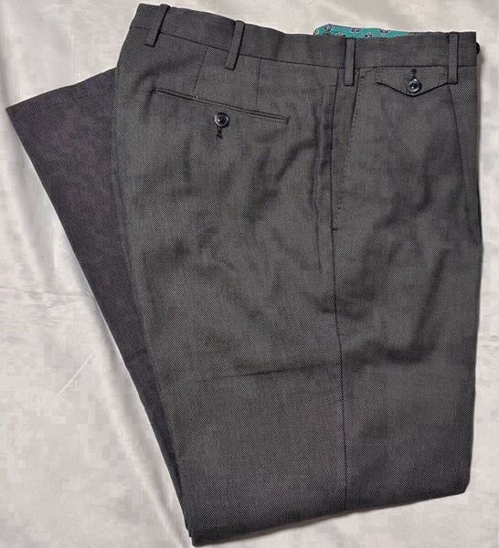 PT TORINO ピーティートリノ サイズ 48 M~L コットンパンツ ネイビーグレー系 GENTLEMAN FIT スラックスパンツ ワンプリーツ