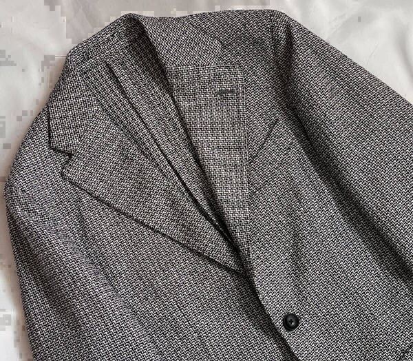 LARDINI 現行モデル ラルディーニ サイズ 46 S〜M テーラードジャケット ブラックホワイト系 ウール コットン イタリア製