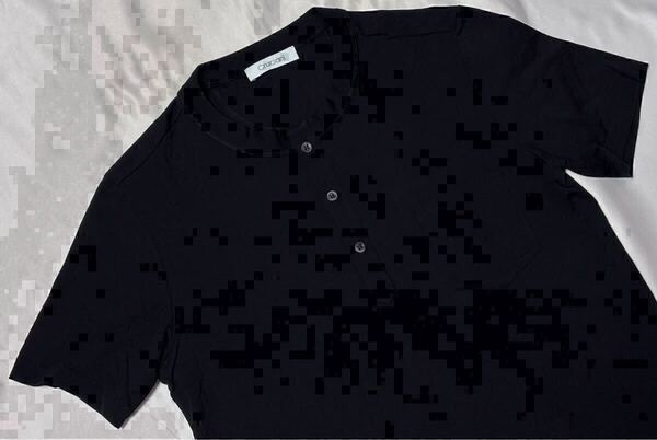 Cruciani クルチアーニ ニット ヘンリーネック コットン ブラック系 サイズ 50 M~L イタリア製 Tシャツ 半袖 ポケット 黒