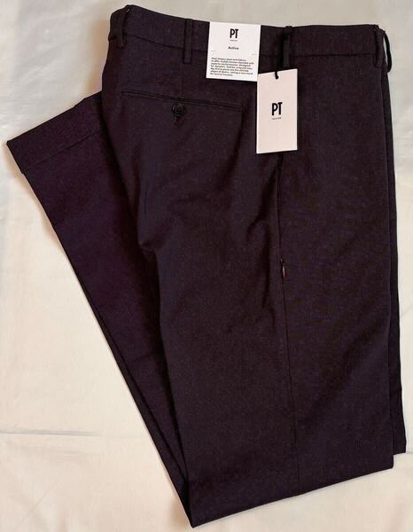 新品 PT TORINO ピーティートリノ サイズ 48 M~L ナイロン パンツ ALPHA FIT ネイビー系 スラックス イージーパンツ